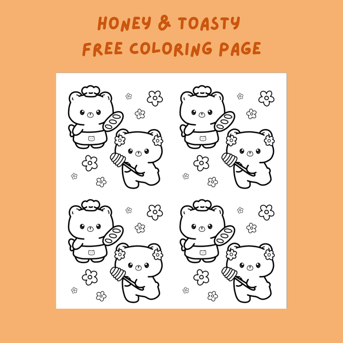 New Honey and Toasty Coloring Page!