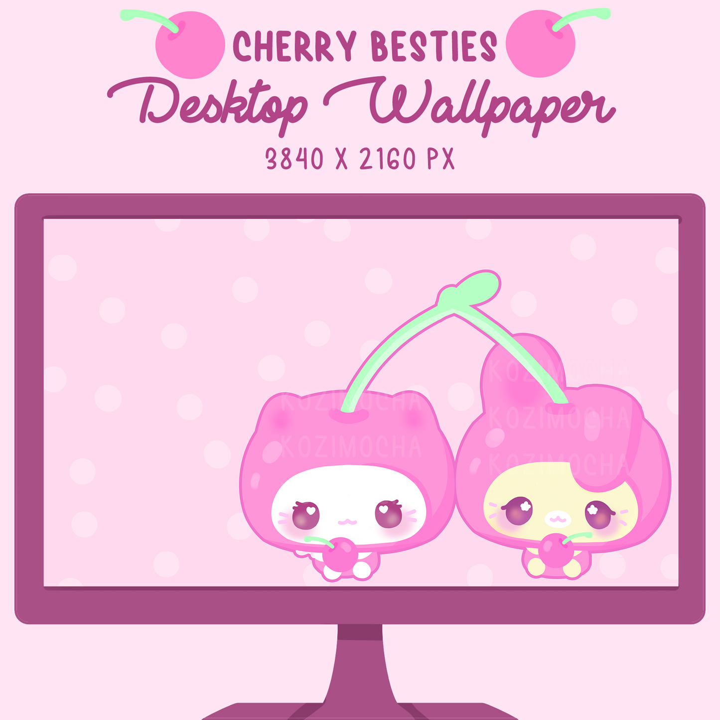 Cherry Besties Desktop Wallpaper
