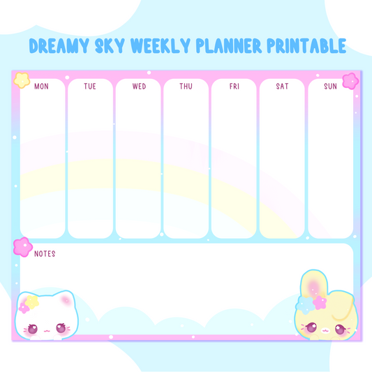 Dreamy Sky Printable Weekly Planner